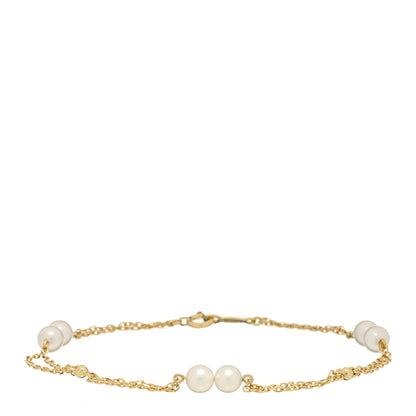 Mikimoto 18K Yellow Gold Akoya Pearl 4.5-5mm Station Bracelet 1 of 3