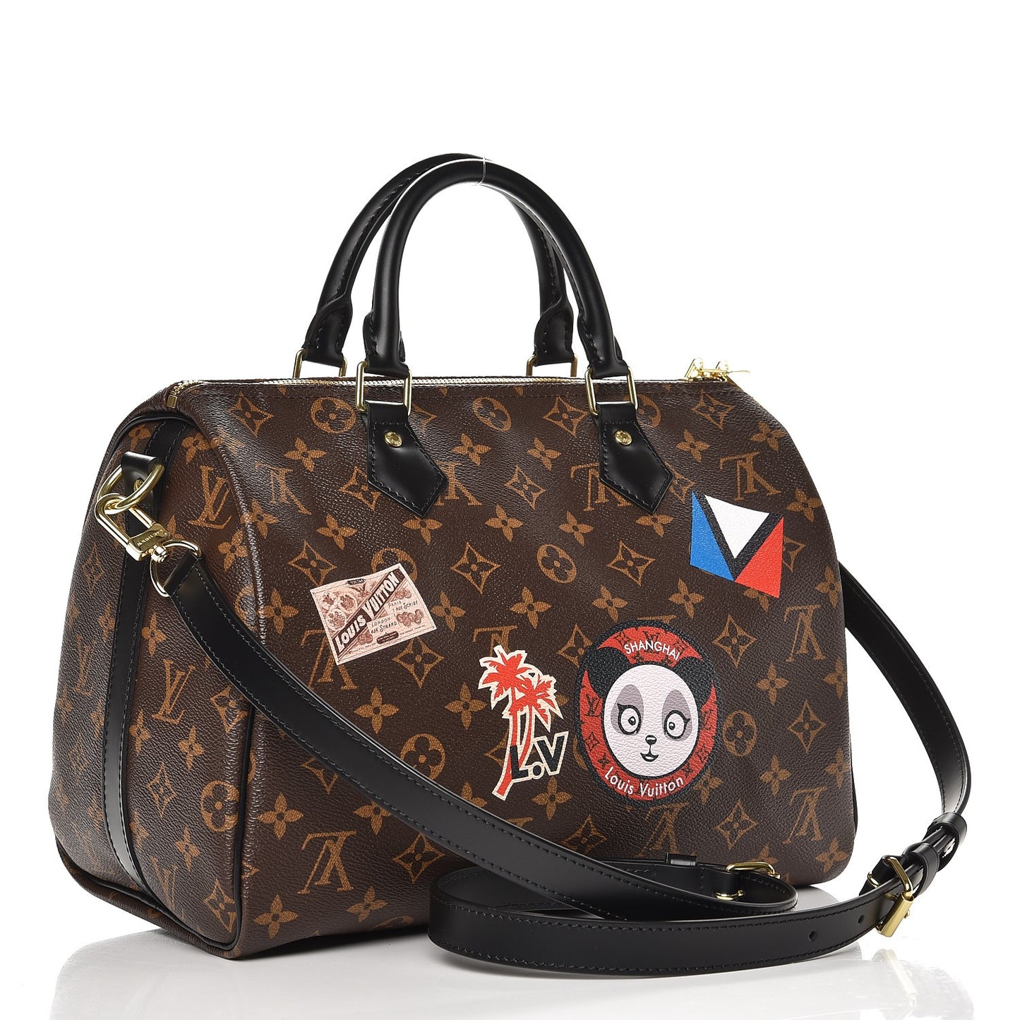 Monogram My World Tour Speedy Bandouliere 30 Black