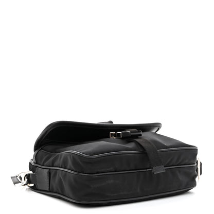 Prada Re-Nylon Saffiano Pocket Single Snap Buckle Shoulder Bag Black 4 of 12