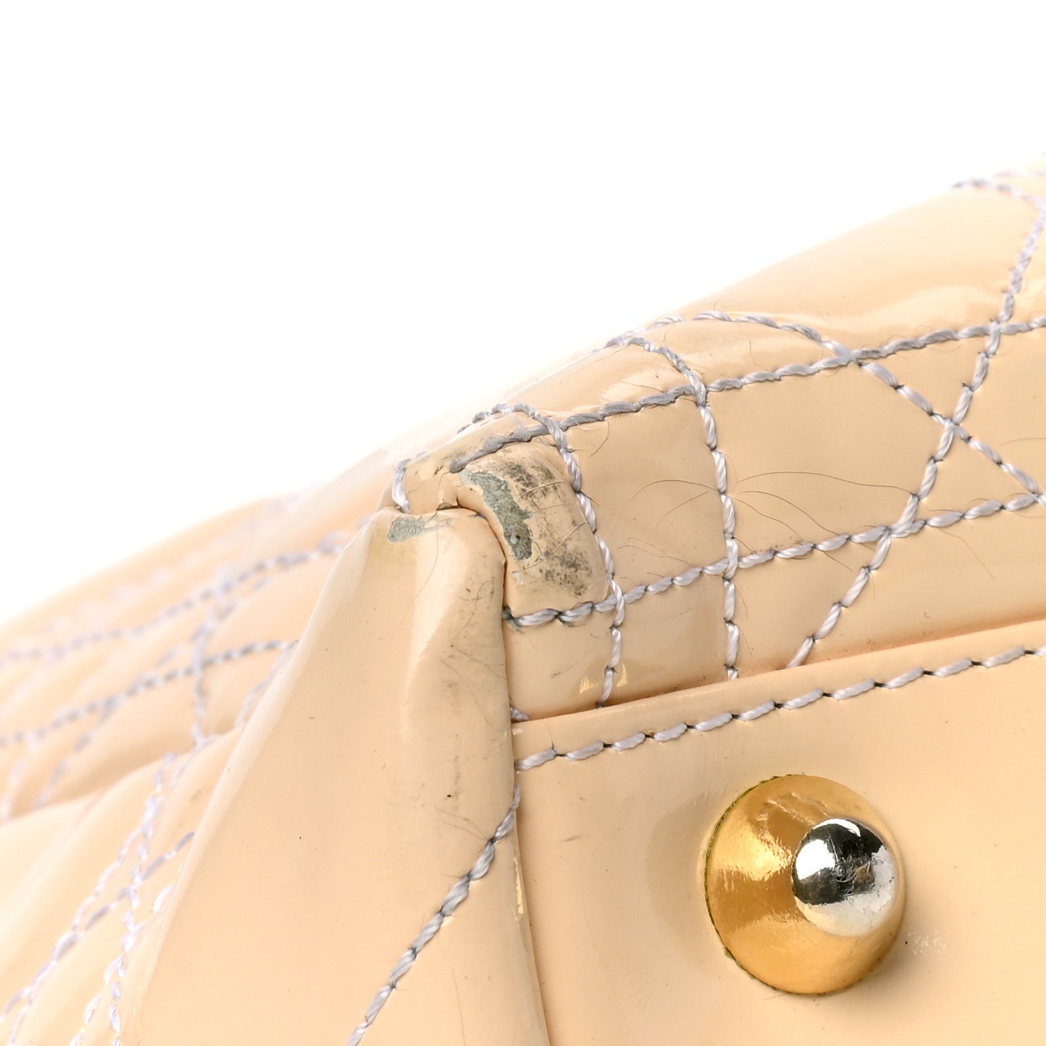 Christian Dior Patent Cannage Large Lady Dior Beige 6 of 11