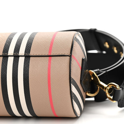 Burberry E-Canvas Calfskin Stripe Icon Barrel Bag Archive Beige 6 of 9