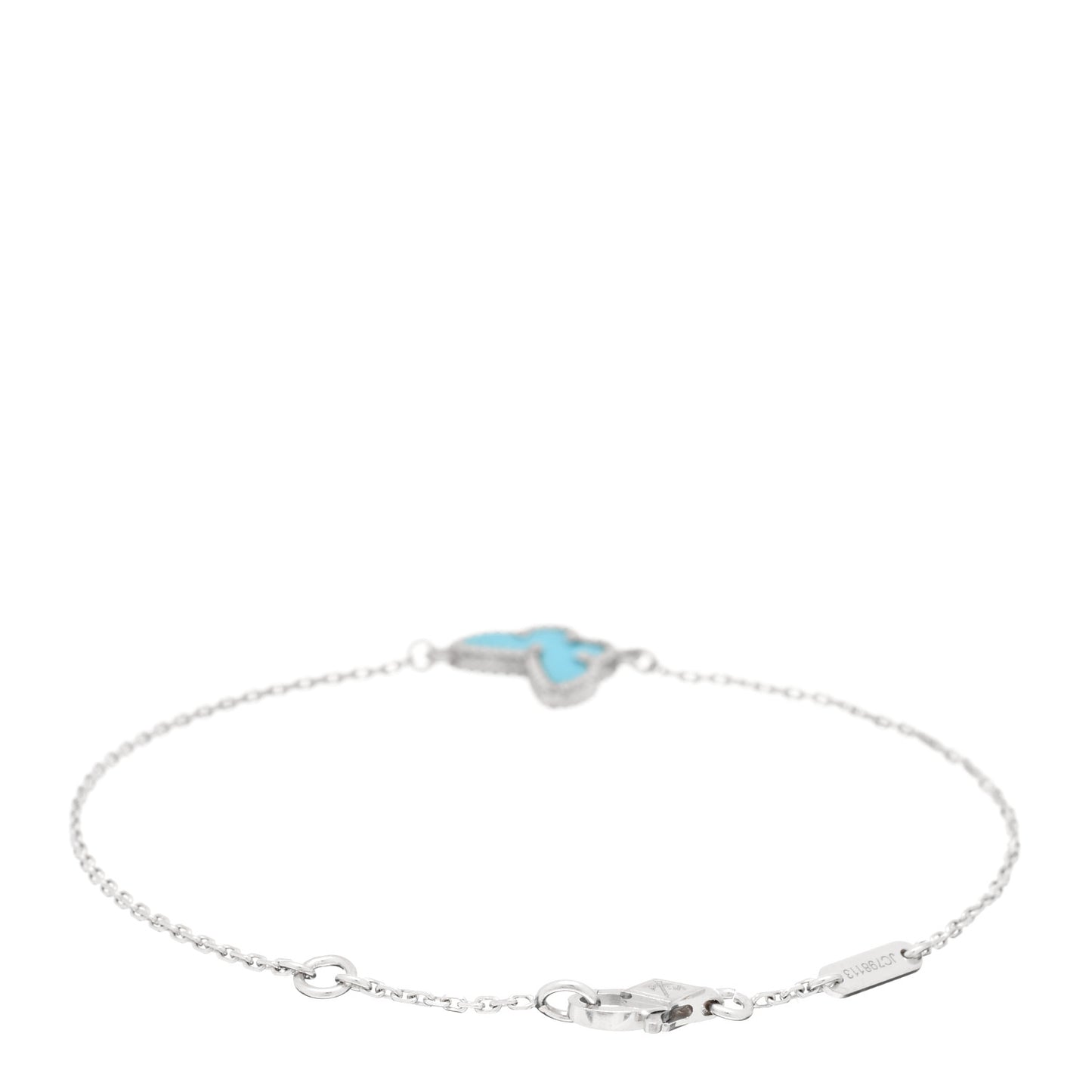18K White Gold Turquoise Sweet Alhambra Butterfly Bracelet