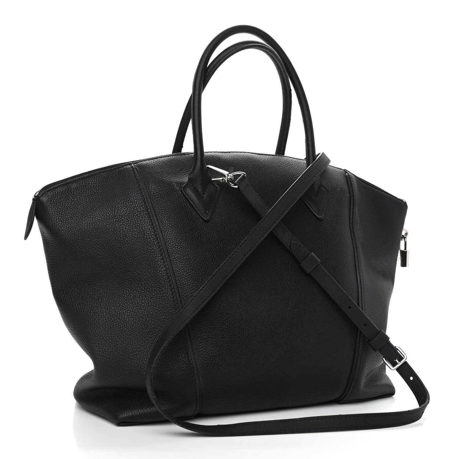 Louis Vuitton Veau Cachemire Soft Lockit MM Black 3 of 15