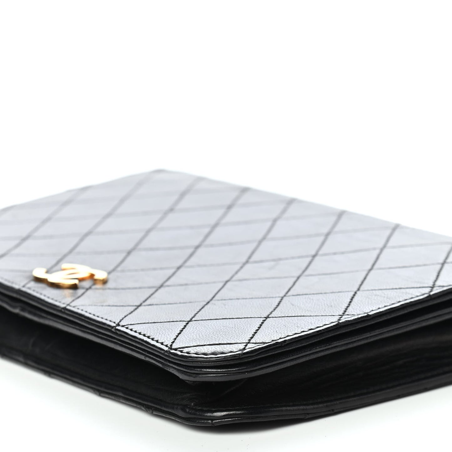 Lambskin Quilted Small Single Flap Black