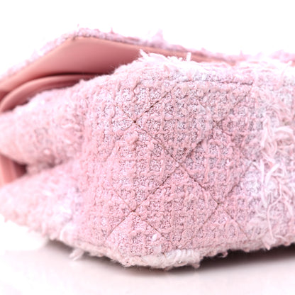 Chanel Tweed Medium Double Flap Light Pink White 8 of 10