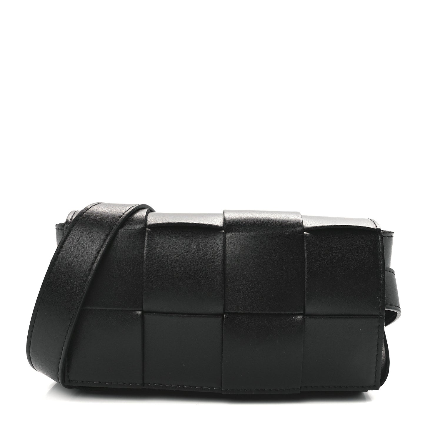 Nappa Maxi Intreccio The Belt Cassette Bag Black