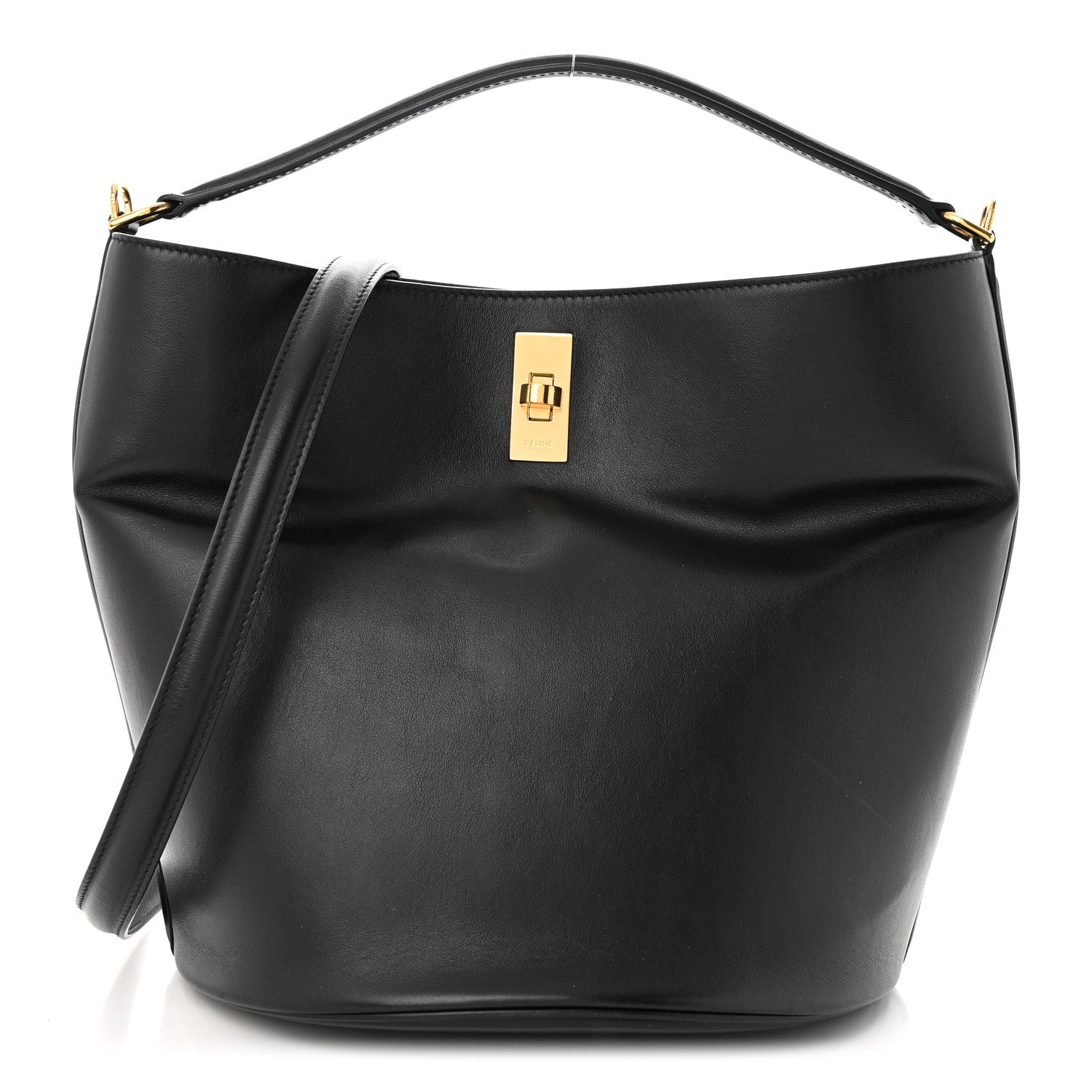 Celine Smooth Calfskin Bucket 16 Bag Black 3 of 11