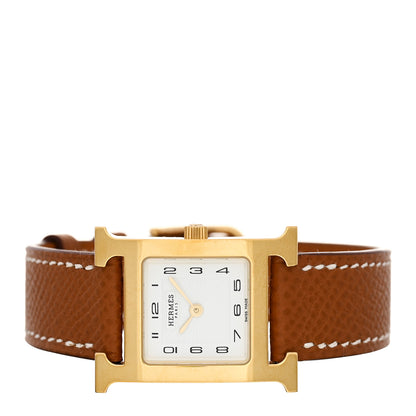 Hermes Stainless Steel Epsom 21mm Heure H Hour Quartz Watch Gold 2 of 4