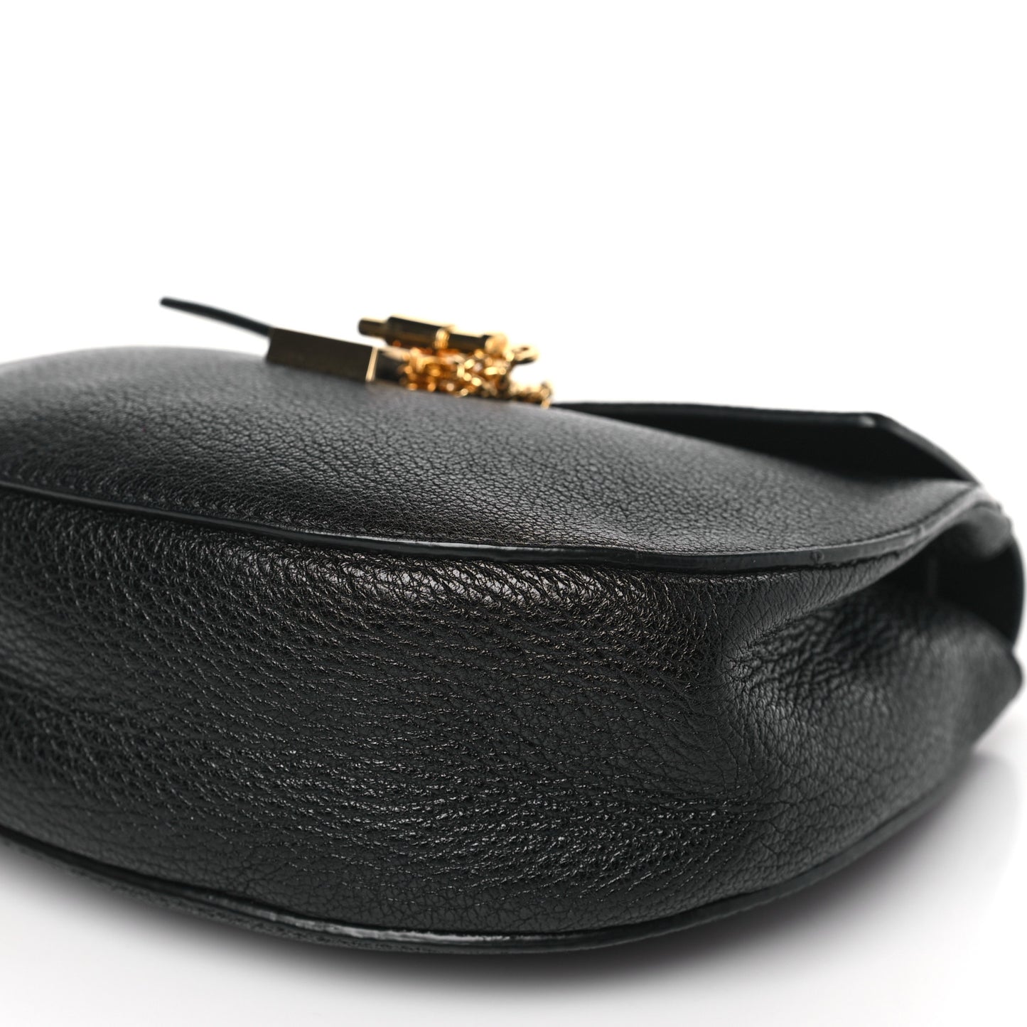 Grained Lambskin Mini Drew Shoulder Bag Black