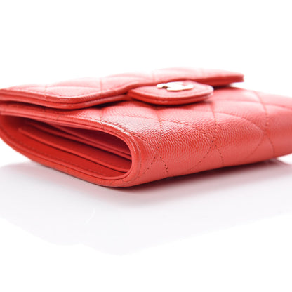 Chanel Caviar Quilted Compact Flap Wallet Red 9 of 11