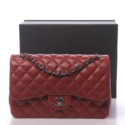 Chanel Lambskin Quilted Jumbo Double Flap Red 12 of 12