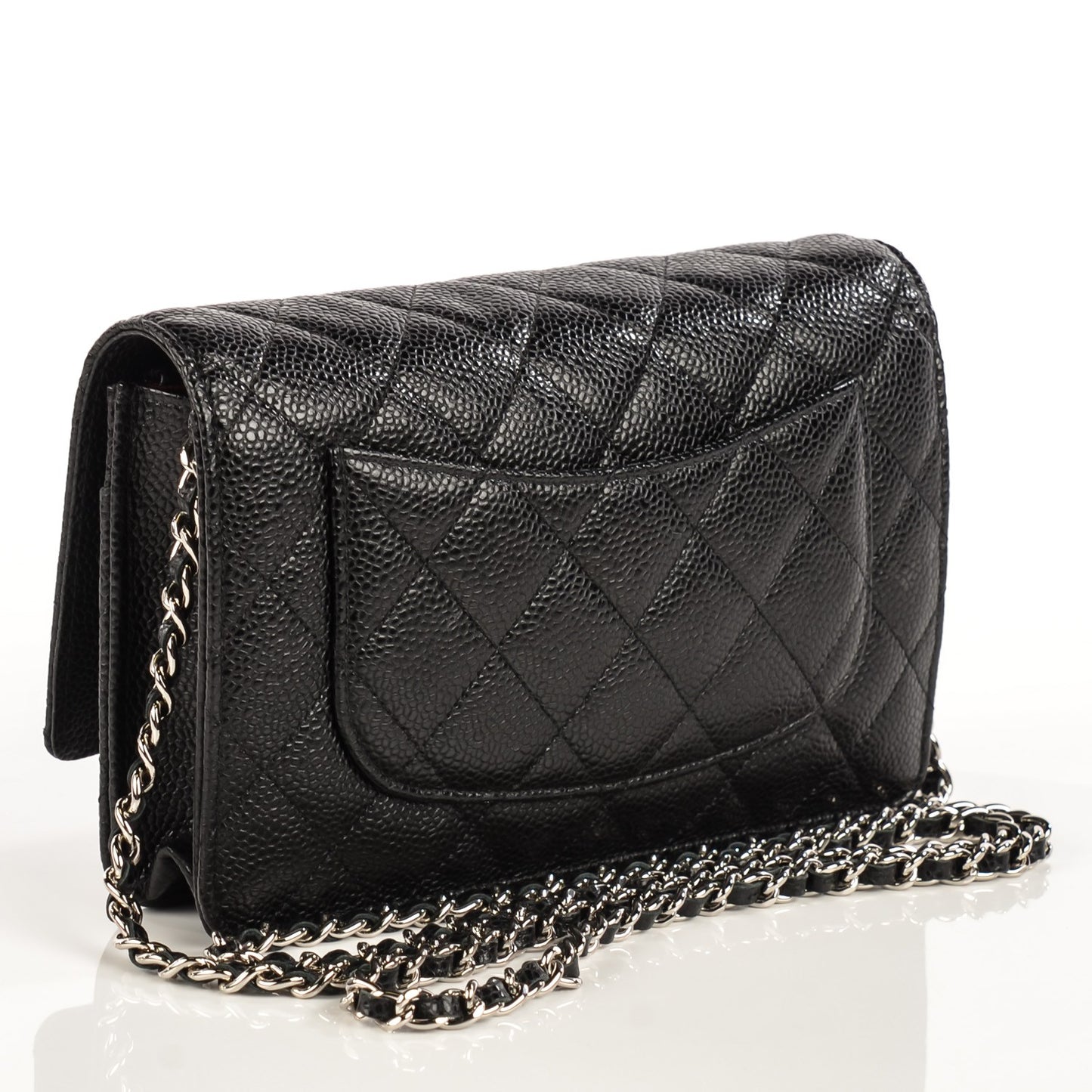 Caviar Quilted Wallet On Chain WOC Black