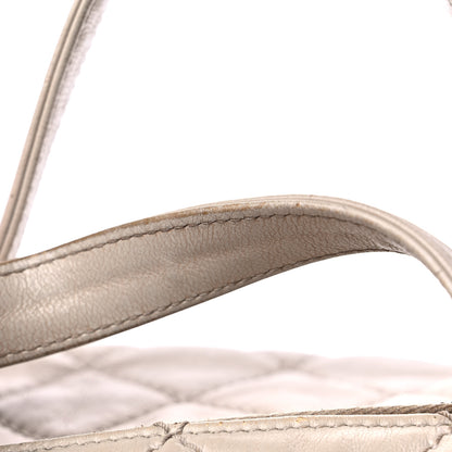 Chanel Calfskin Stitched Bowling Bag Light Grey 19 of 22