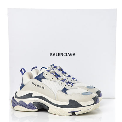 Balenciaga Fabric Mesh Mens Triple S Sneakers 41 White Blue Violet 19 of 19