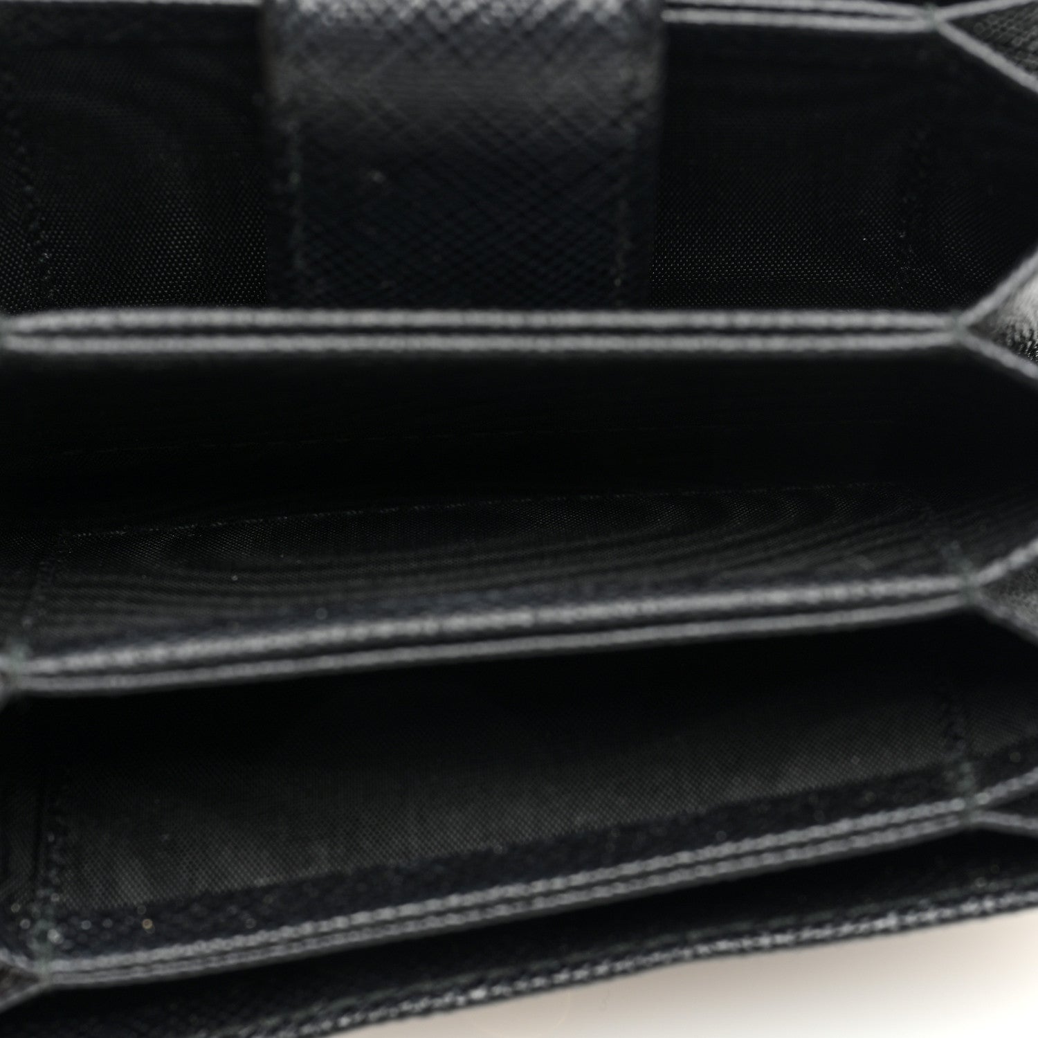 Prada Saffiano Metal Gusseted Card Holder Black 5 of 6