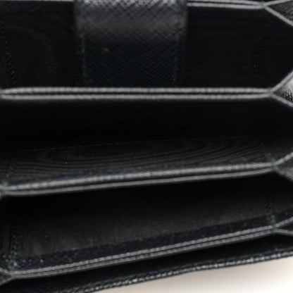 Prada Saffiano Metal Gusseted Card Holder Black 5 of 6