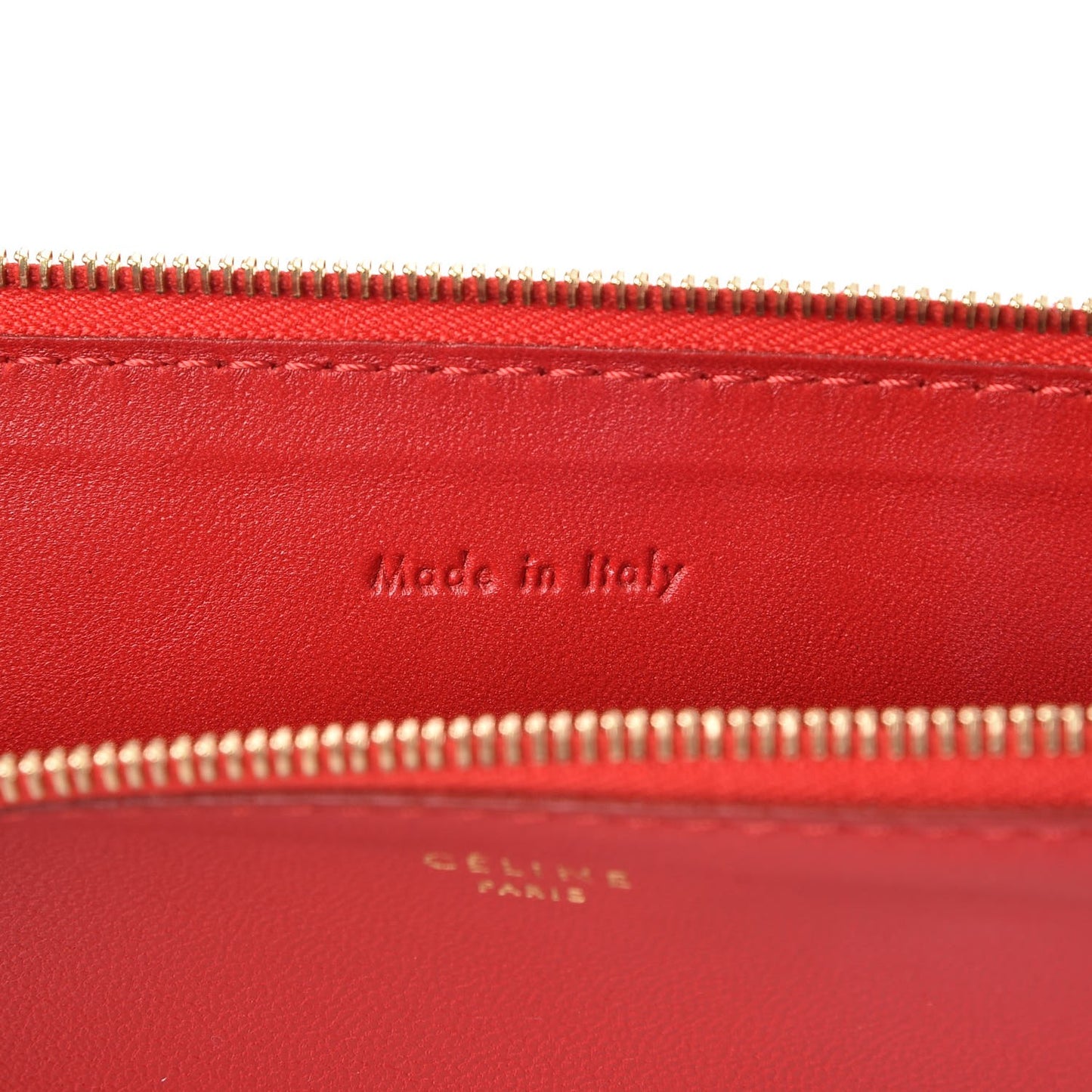 Lambskin Bi-Color Solo Clutch Pouch Raspberry Butter