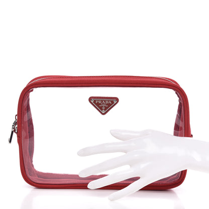 Prada Plexiglass Canapa Pouch Red 2 of 8