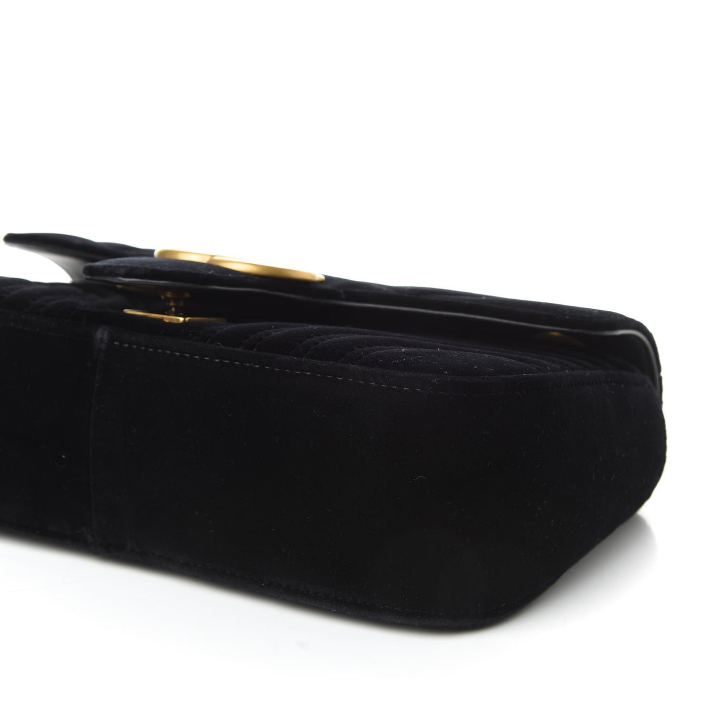 Velvet Matelasse Small GG Marmont Shoulder Bag Black