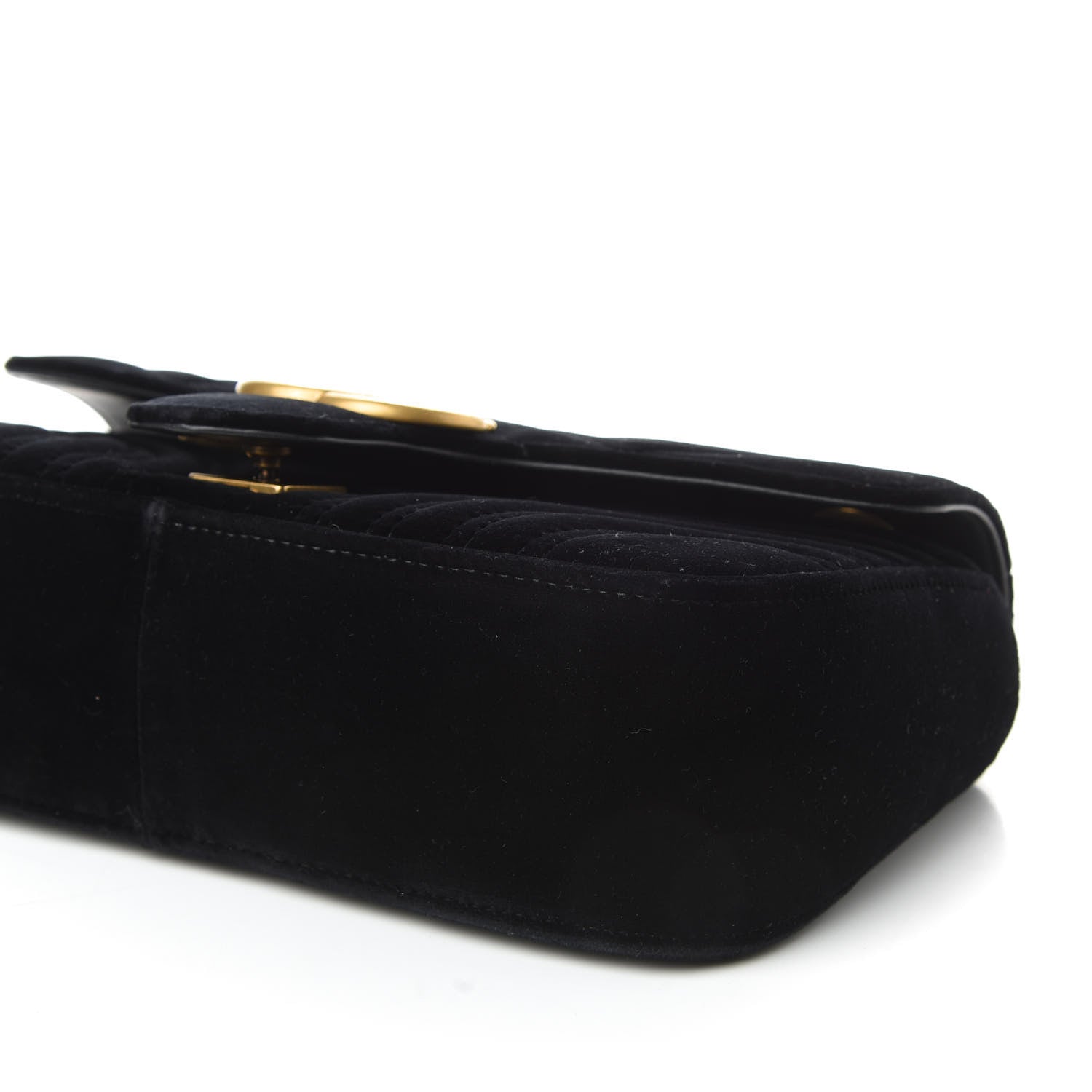 Gucci Velvet Matelasse Small GG Marmont Shoulder Bag Black 7 of 10
