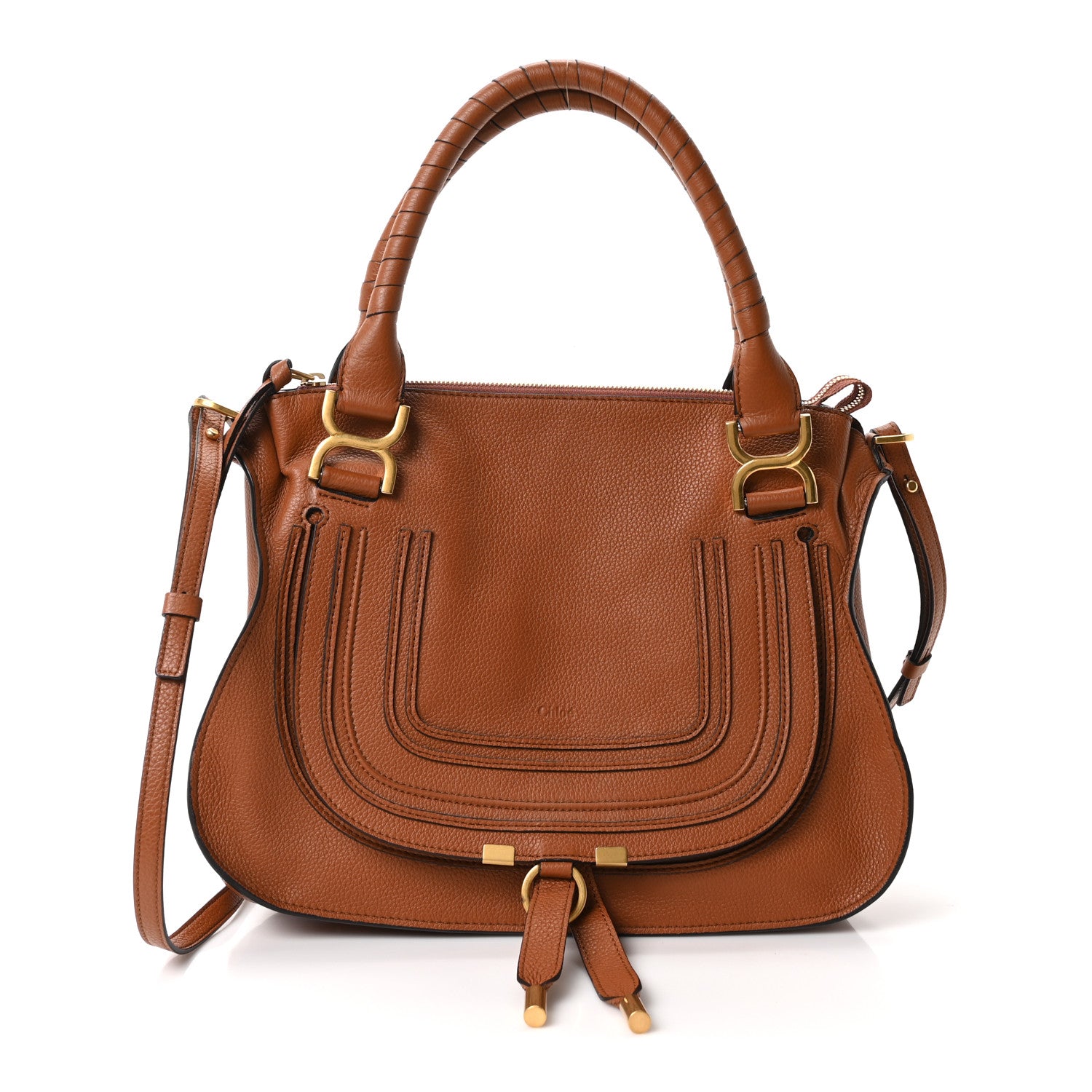 Chloe Calfskin Medium Marcie Satchel Tan 1 of 9