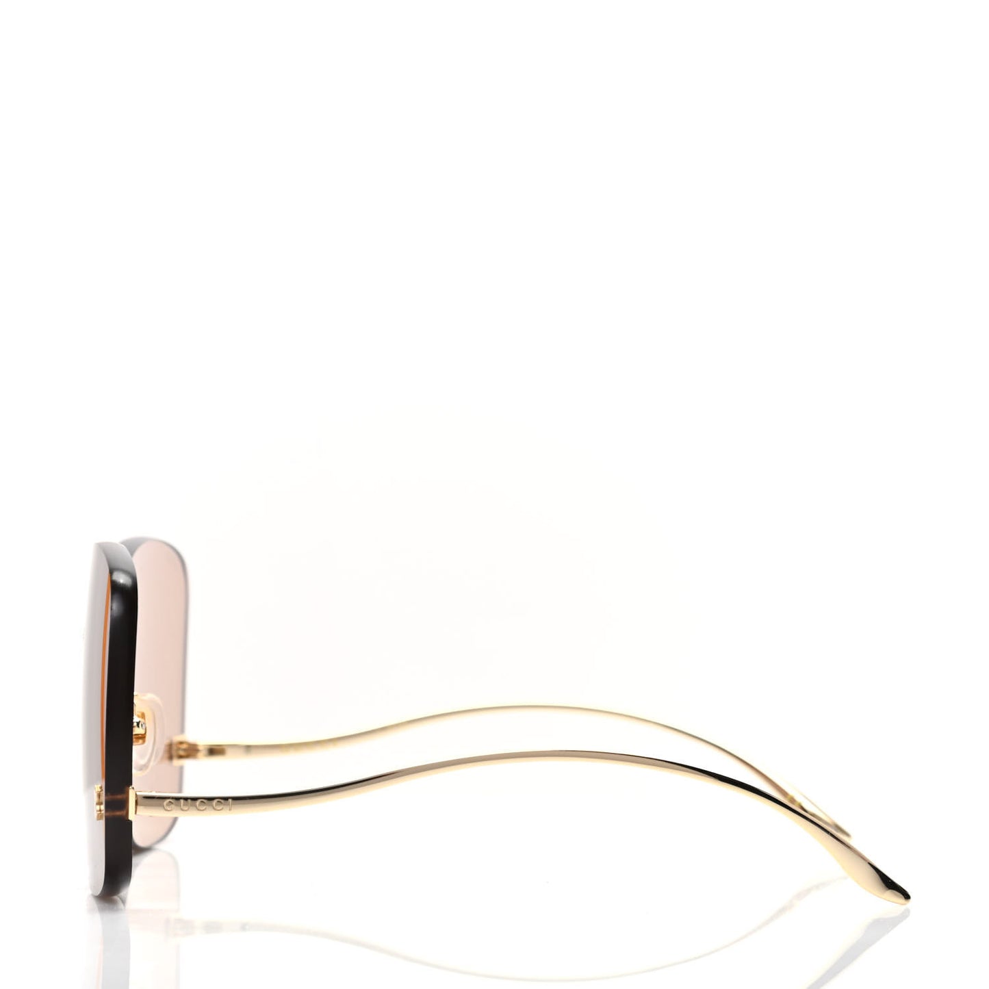 Acetate Metal Rimless Square Sunglasses GG0355S Gold
