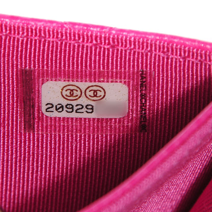 Chanel Caviar Quilted CC Card Holder Pink 9 of 9