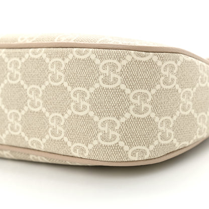 Gucci GG Supreme Monogram Textured Dollar Calfskin Small Ophidia Hobo Beige Mystic White Oatmeal 10 of 11
