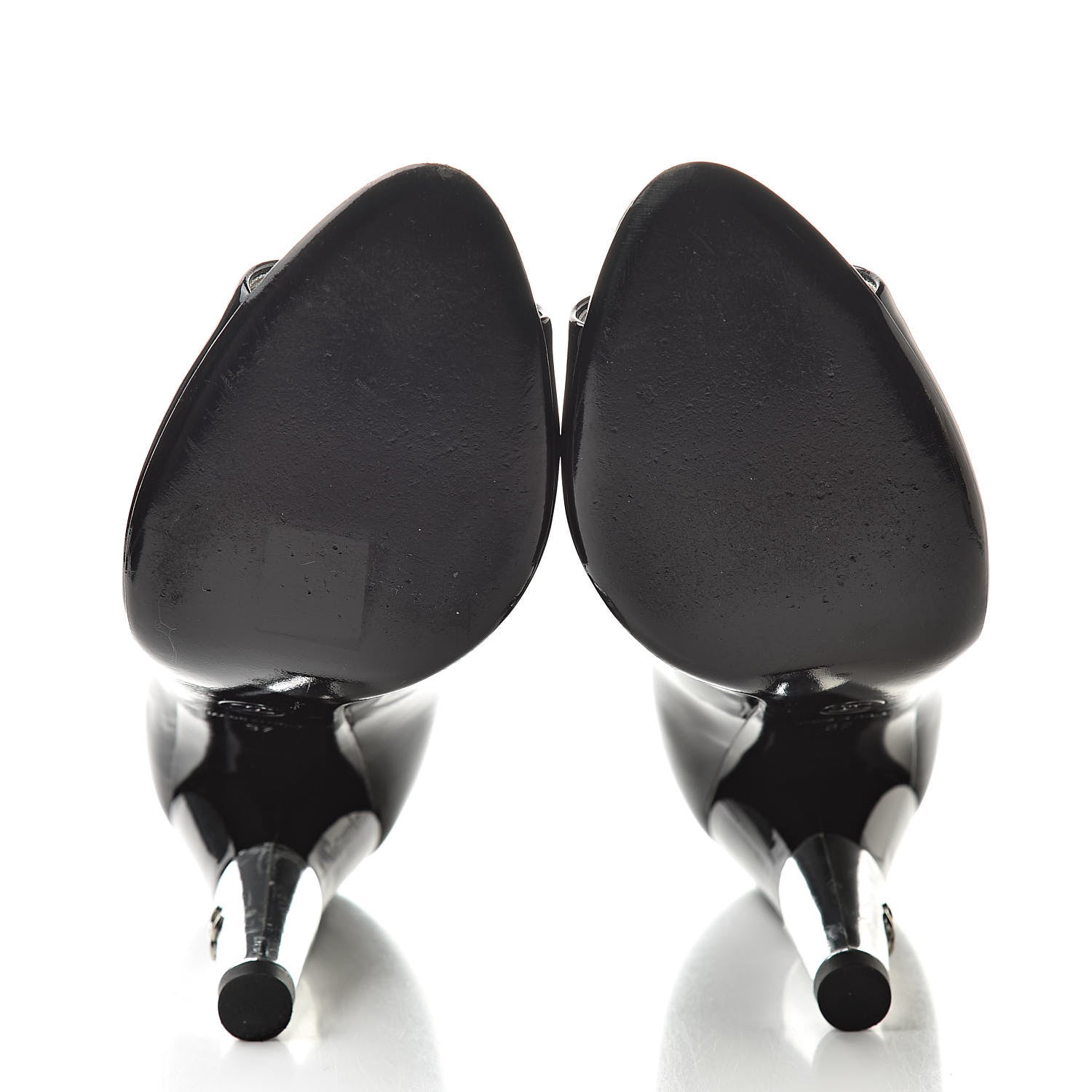 Chanel Patent Open Toe CC Pumps 37 Black 5 of 10