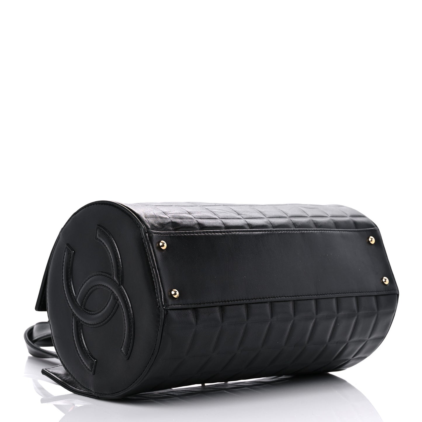 Lambskin Chocolate Bar Quilted Bag Black