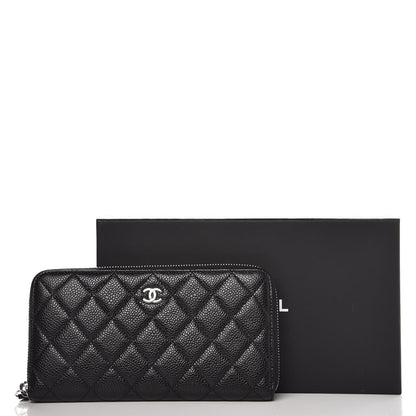 Chanel Caviar Quilted Large Gusset Zip Around Wallet Black 9 of 9