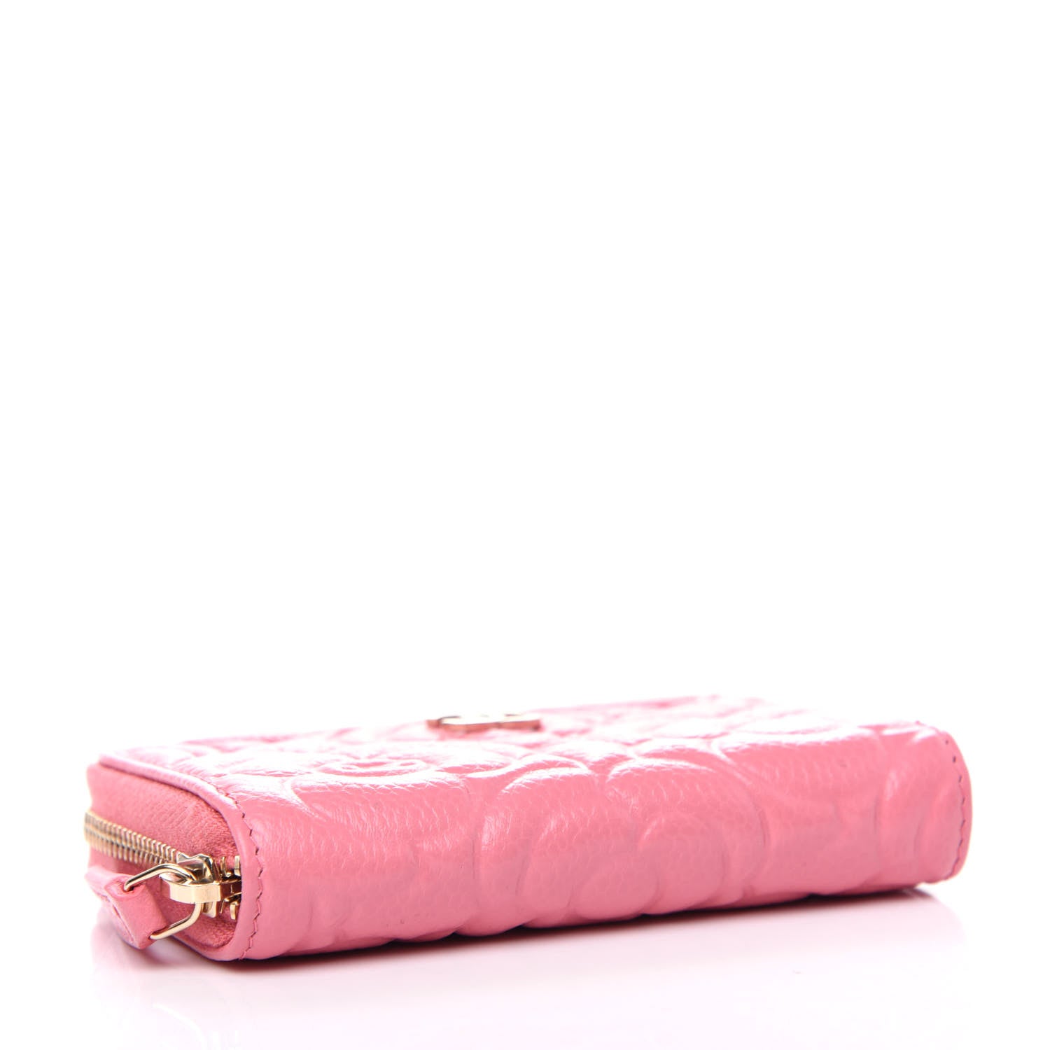 Chanel Caviar Camellia Embossed Zip Coin Purse Light Pink 4 of 8