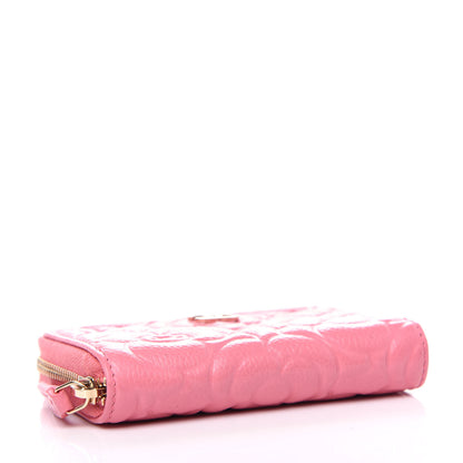 Chanel Caviar Camellia Embossed Zip Coin Purse Light Pink 4 of 8