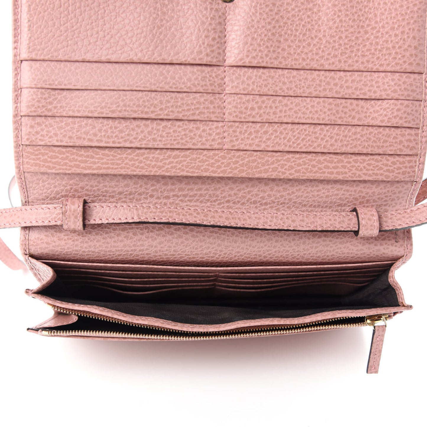 Dollar Calfskin Mini Swing Wallet Bag Soft Pink Soft Pink