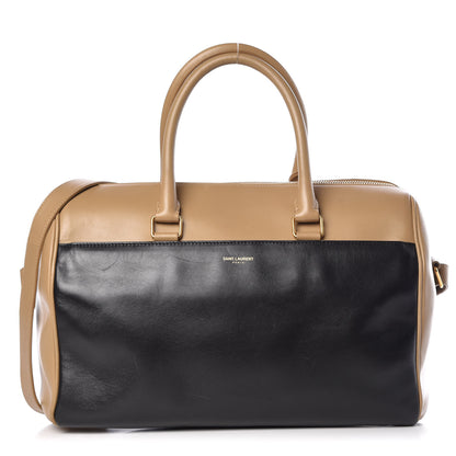 Saint Laurent Smooth Calfskin Bi-Color Duffle 6 Beige Black 1 of 15