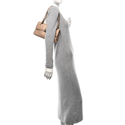 Valentino Garavani Vitello Rockstud Flip Lock Shoulder Flap Bag Beige 2 of 9