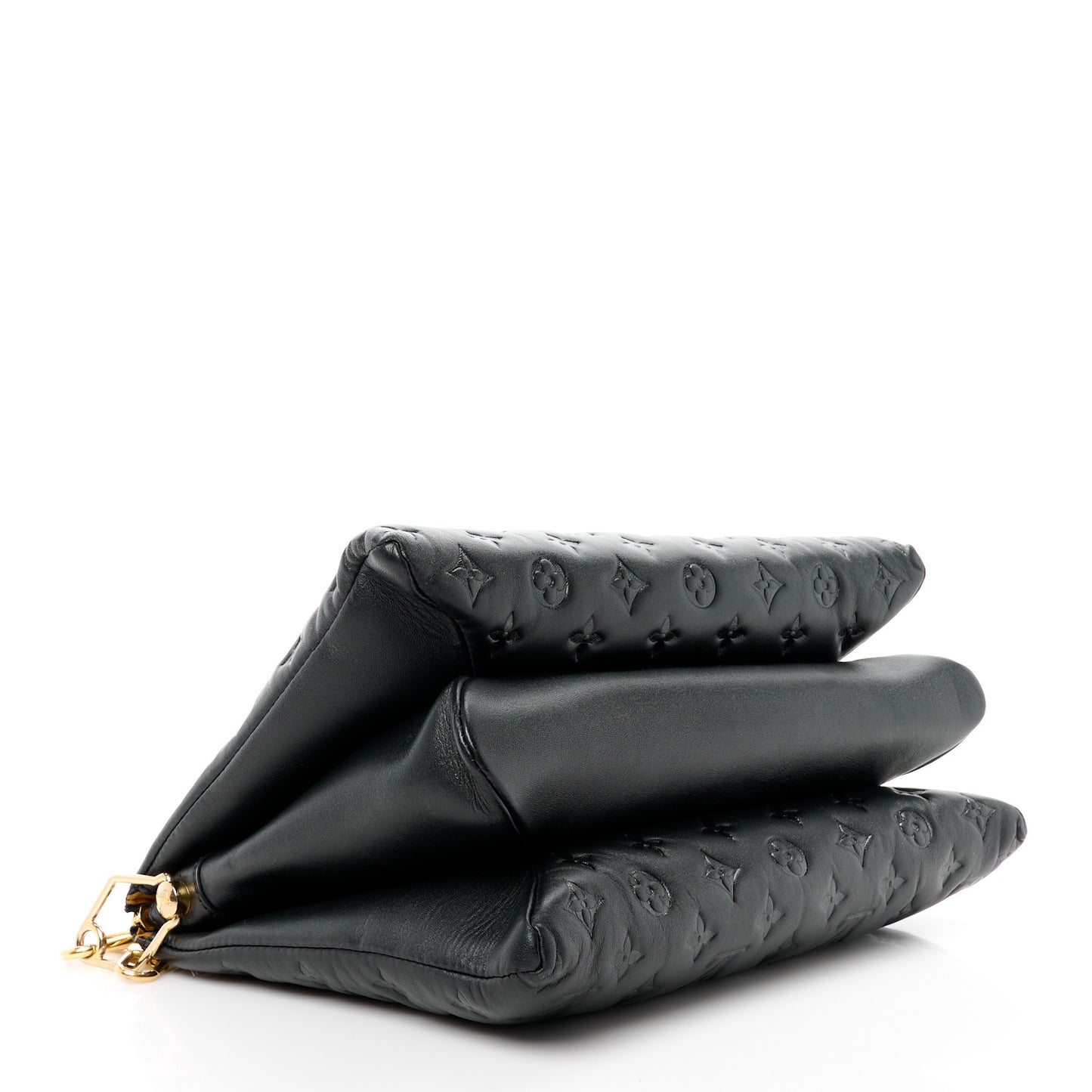 Lambskin Embossed Monogram Coussin MM Black
