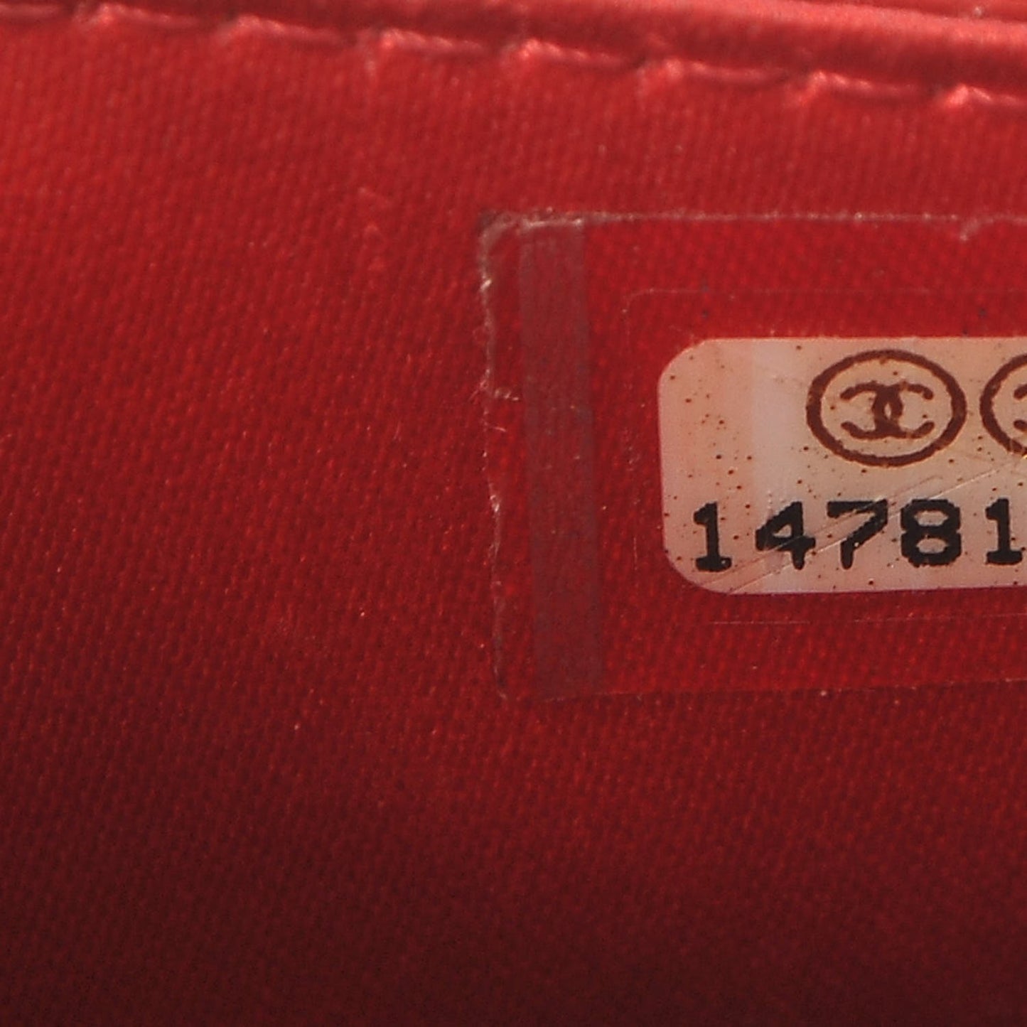 Patent Camellia Embossed Wallet On Chain WOC Dark Red