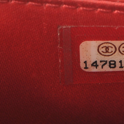 Chanel Patent Camellia Embossed Wallet On Chain WOC Dark Red 8 of 11
