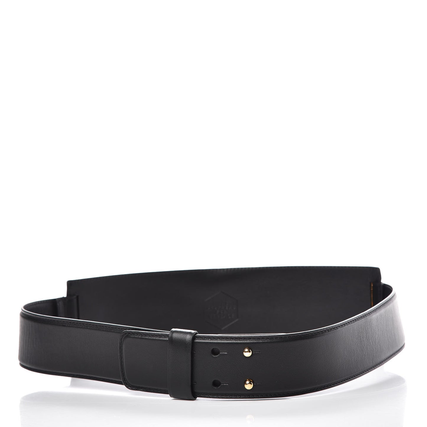 Calfskin Medusa Hass Brothers Waist Belt 90 36 Black