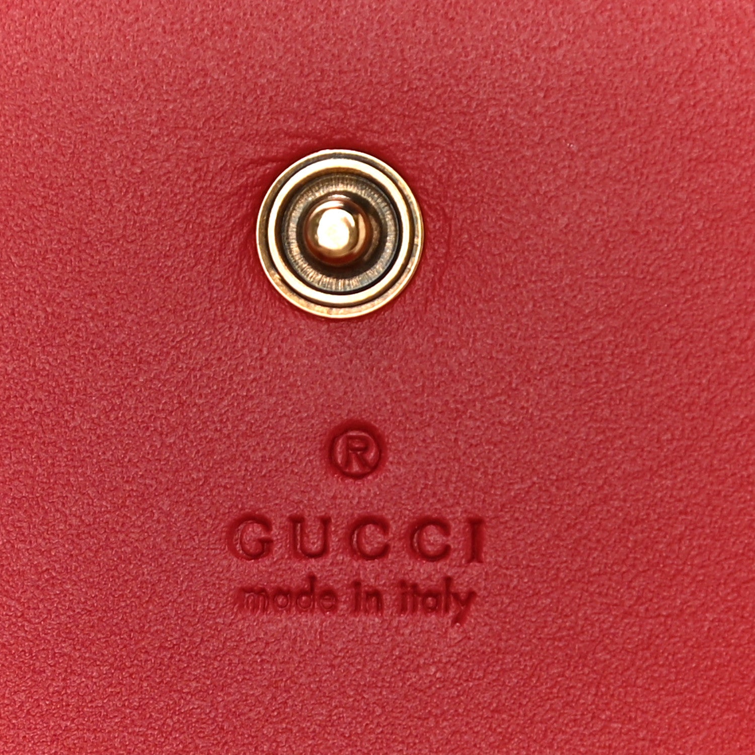 Gucci GG Supreme Monogram Cherry Embellished Card Case Wallet Hibiscus Red 6 of 10