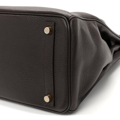 Hermes Taurillon Clemence Birkin 30 Chocolate 10 of 12