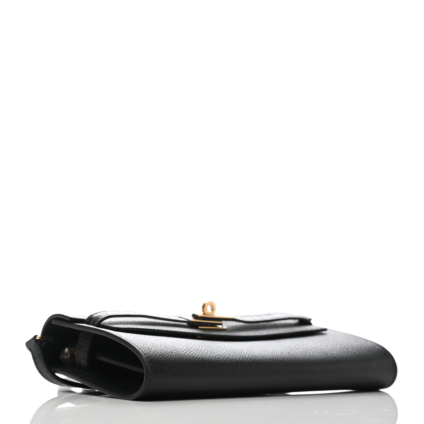 Epsom Matte Alligator Touch Kelly Wallet To Go Black