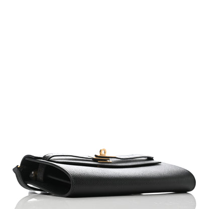 Hermes Epsom Matte Alligator Touch Kelly Wallet To Go Black 4 of 9