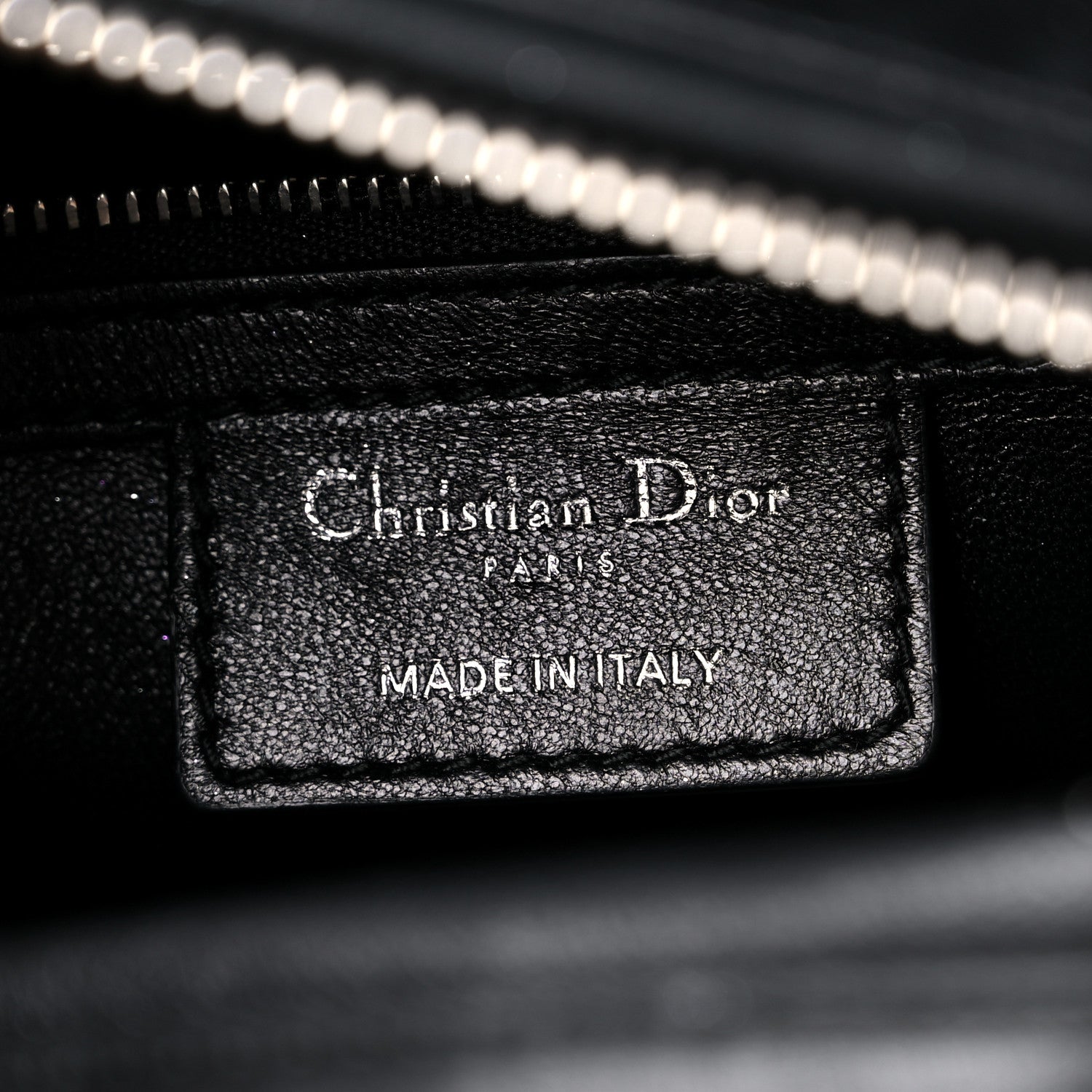 Christian Dior Lambskin Sequin Embellished Medium Lady Dior Black White 6 of 15