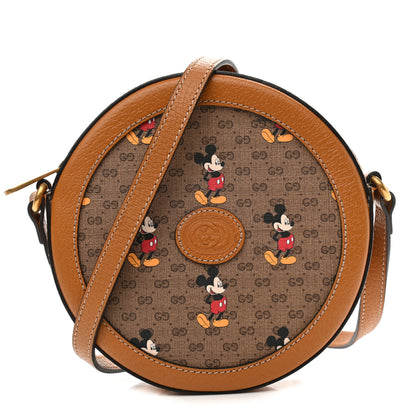 Gucci X DISNEY Mini Vintage GG Supreme Monogram Mickey Mouse Round Shoulder Bag Beige Vintage Sun Oil 1 of 10