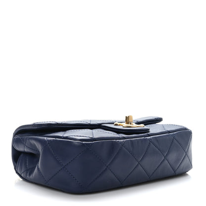 Chanel Calfskin Quilted Small Crystal Pearls Flap Bag Blue 4 of 10