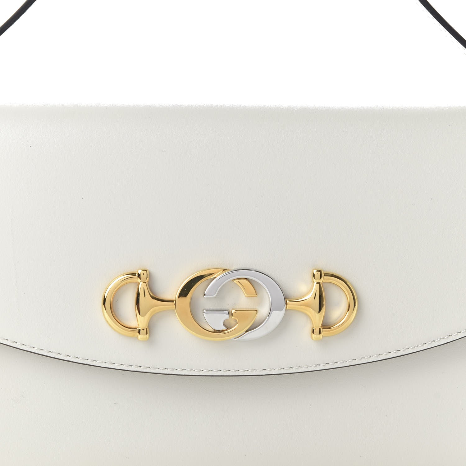 Gucci Shibuya Calfskin Small Zumi Top Handle Shoulder Bag Mystic White 10 of 10