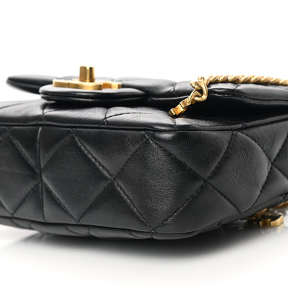 Chanel Lambskin Enamel Quilted Mini Pending CC Square Flap Black 10 of 11