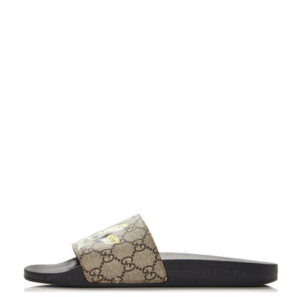 Gucci GG Supreme Monogram Tian Womens Slide Sandals 38 Beige Multicolor 1 of 10